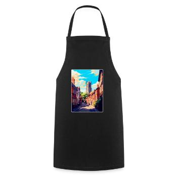 Ludlow England Uk Vintage Reiseposter Souvenir - Kochschürze - Schwarz - Vorne - AI Model Male 185 dark (185cm)