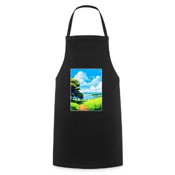 Mount Edgcumbe Country Park Reiseposter Souvenir - Kochschürze - Schwarz - Vorne - AI Model Male 185 dark (185cm)