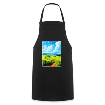Sperrin Uk Vintage Travel Poster Souvenir WPA - Cooking Apron - black - Front - AI Model Male 185 dark (185cm)