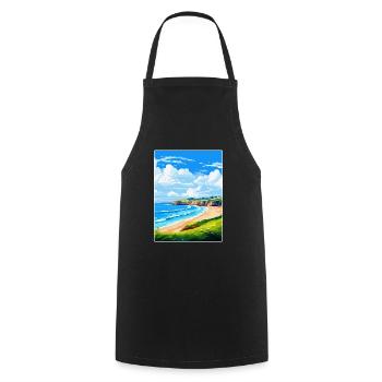Maenporth Cornwall England Uk Travel Poster WPA - Cooking Apron - black - Front - AI Model Male 185 dark (185cm)