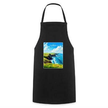 Lizard Peninsula Cornwall England Uk Travel Poster - Cooking Apron - black - Front - AI Model Male 185 dark (185cm)