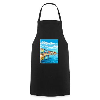 Weymouth England Uk Vintage Travel Poster Souvenir - Cooking Apron - black - Front - AI Model Male 185 dark (185cm)