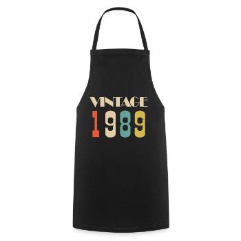 1958 Vintage Édition limitée Cadeau - Tablier de cuisine - noir - Devant - AI Model Male 185 dark (185cm)
