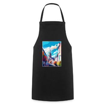 Truro, Angleterre, Royaume-Uni, Affiche de voyage vintage Art mural - Tablier de cuisine - noir - Devant - AI Model Male 185 dark (185cm)