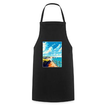 Eastbourne Sussex Vintage Travel Poster Souvenir - Cooking Apron - black - Front - AI Model Male 185 dark (185cm)