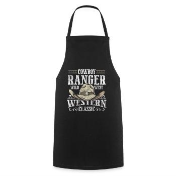 Wild West Sheriff Western Master Cowboy Boots - Cooking Apron - black - Front - AI Model Male 185 dark (185cm)