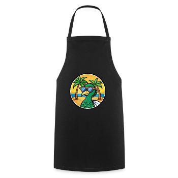 Peacock Funny Cartoon Summer Beach Sunglasses Cool - Cooking Apron - black - Front - AI Model Male 185 dark (185cm)