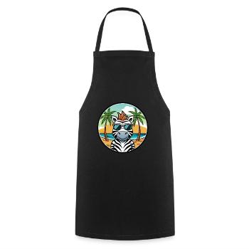 Zebra Funny Cartoon Summer Beach Sunglasses Cool - Cooking Apron - black - Front - AI Model Male 185 dark (185cm)
