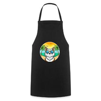 Forêt norvégienne Race Dessin animé Lunettes de soleil Plage - Tablier de cuisine - noir - Devant - AI Model Male 185 dark (185cm)