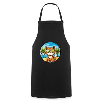 Havanna Braun Katze Rasse Cartoon Sonnenbrille Strand - Kochschürze - Schwarz - Vorne - AI Model Male 185 dark (185cm)