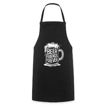 Bier Bierkrug Spruch Beer Friends Forever - Kochschürze - Schwarz - Vorne - AI Model Male 185 dark (185cm)