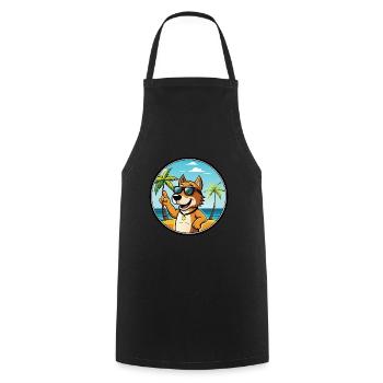 Auvergne Pointing Dog Breed Cartoon Sunglass Beach - Cooking Apron - black - Front - AI Model Male 185 dark (185cm)