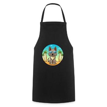 Berger Picard Chien Race Dessin Animé Lunettes de Soleil Plage - Tablier de cuisine - noir - Devant - AI Model Male 185 dark (185cm)