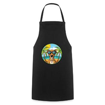 Cretan Hound Dog Breed Cartoon Sunglasses Beach - Cooking Apron - black - Front - AI Model Male 185 dark (185cm)