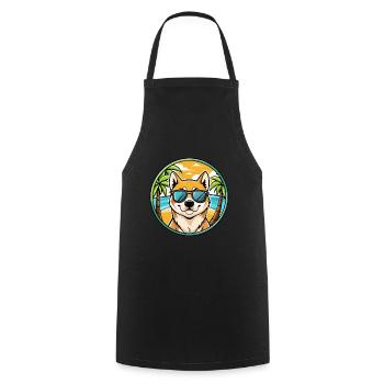Jindo Dog Breed Cartoon Sunglasses Beach - Cooking Apron - black - Front - AI Model Male 185 dark (185cm)