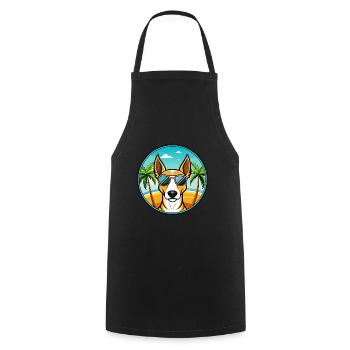 Ibizan Hound Dog Breed Cartoon Sunglasses Beach - Cooking Apron - black - Front - AI Model Male 185 dark (185cm)