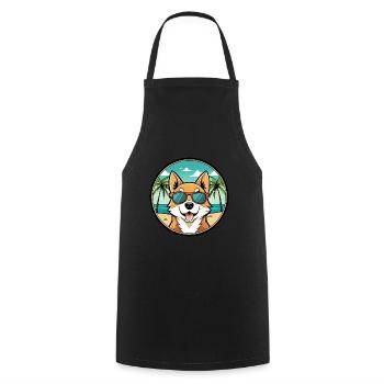Lundehund Chien Race Dessin Animé Lunettes de soleil Plage - Tablier de cuisine - noir - Devant - AI Model Male 185 dark (185cm)