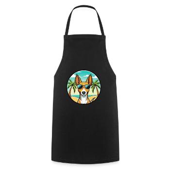 Podenco Canario Dog Breed Cartoon Sunglasses Beach - Cooking Apron - black - Front - AI Model Male 185 dark (185cm)
