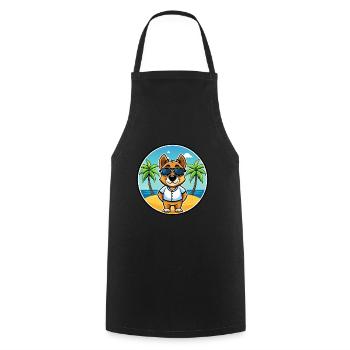 Sporting Lucas Terrier Chien Race Dessin Animé Plage - Tablier de cuisine - noir - Devant - AI Model Male 185 dark (185cm)