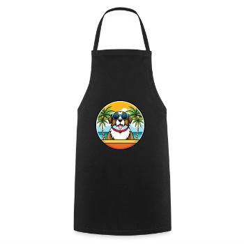 Bernhardiner Hunderasse Cartoon Sonnenbrille Strand - Kochschürze - Schwarz - Vorne - AI Model Male 185 dark (185cm)