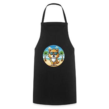 Spielzeug Deutscher Spitz Hund Rasse Cartoon Sonnenbrille Strand - Kochschürze - Schwarz - Vorne - AI Model Male 185 dark (185cm)