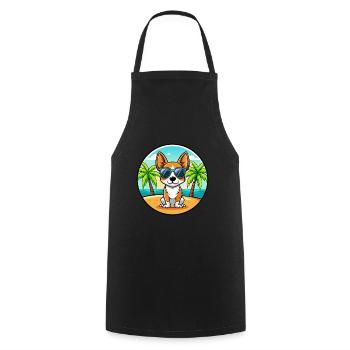 Toy Fox Terrier Chien Race Dessin Animé Lunettes De Soleil Plage - Tablier de cuisine - noir - Devant - AI Model Male 185 dark (185cm)