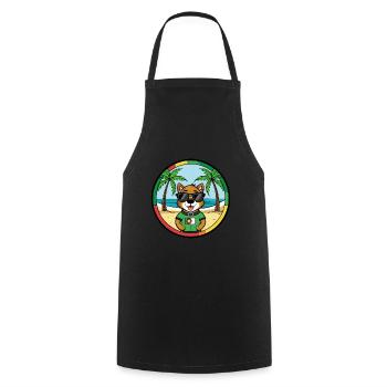 Portuguese Watchdog Breed Cartoon Sunglasses Beach - Cooking Apron - black - Front - AI Model Male 185 dark (185cm)
