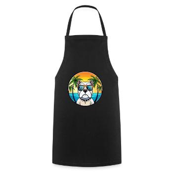 Amerikanische Bulldogge Rasse Cartoon Sonnenbrille Strand - Kochschürze - Schwarz - Vorne - AI Model Male 185 dark (185cm)