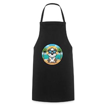 Argentino Chien Race Dessin Animé Lunettes De Soleil Plage - Tablier de cuisine - noir - Devant - AI Model Male 185 dark (185cm)