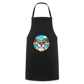 Lunettes de soleil de dessin animé de race de chien esquimau canadien plage - Tablier de cuisine - noir - Devant - AI Model Male 185 dark (185cm)