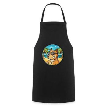 Cordoba Fighting Dog Breed Cartoon Sunglass Beach - Cooking Apron - black - Front - AI Model Male 185 dark (185cm)
