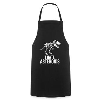Squelette de dinosaure T-Rex disant que je déteste les astéroïdes - Tablier de cuisine - noir - Devant - AI Model Male 185 dark (185cm)