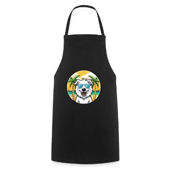 Grandes Pyrénées Chien Race Dessin Animé Lunettes De Soleil Plage - Tablier de cuisine - noir - Devant - AI Model Male 185 dark (185cm)