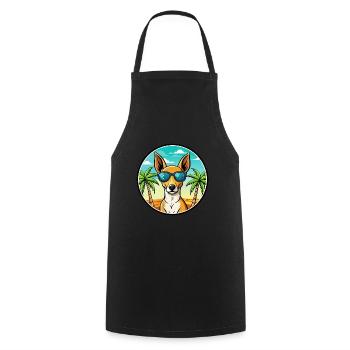 Podenco Canario Dog Breed Cartoon Sunglasses Beach - Cooking Apron - black - Front - AI Model Male 185 dark (185cm)