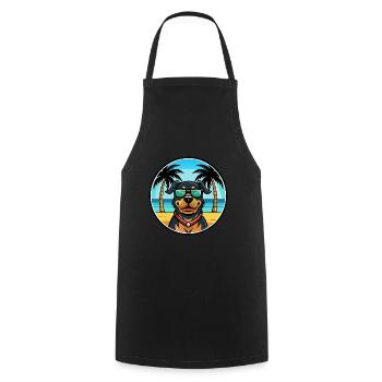 Rottweiler Chien Race Dessin Animé Lunettes De Soleil Plage - Tablier de cuisine - noir - Devant - AI Model Male 185 dark (185cm)