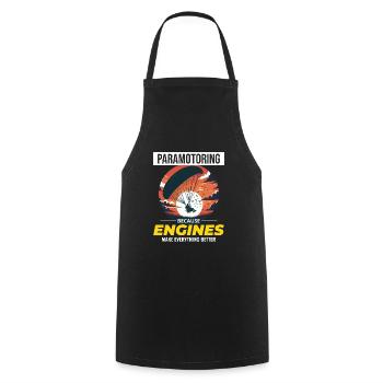 Paramotor Pilot Paramotoring Powered Paraglider - Cooking Apron - black - Front - AI Model Male 185 dark (185cm)
