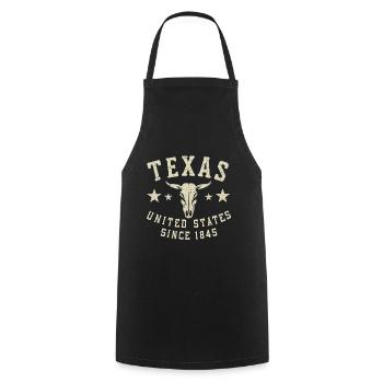 Texas, United States Since 1845 USA America - Cooking Apron - black - Front - AI Model Male 185 dark (185cm)