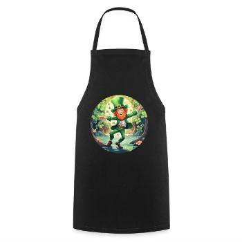 Danse trèfle de la Saint-Patrick - Tablier de cuisine - noir - Devant - AI Model Male 185 dark (185cm)