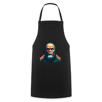 Big Foot Cartoon Character Colorful Pet Animal - Cooking Apron - black - Front - AI Model Male 185 dark (185cm)
