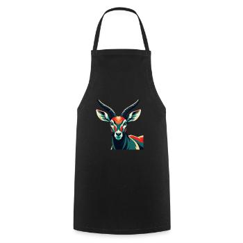 Antilope Zeichentrickfigur Buntes Haustier Tier - Kochschürze - Schwarz - Vorne - AI Model Male 185 dark (185cm)