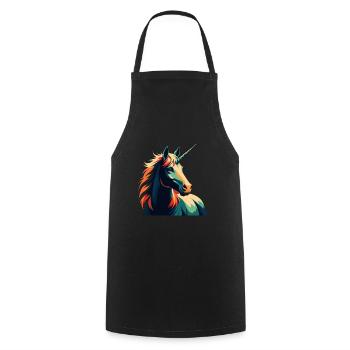 Licorne Dessin animé Personnage Animal de compagnie coloré - Tablier de cuisine - noir - Devant - AI Model Male 185 dark (185cm)