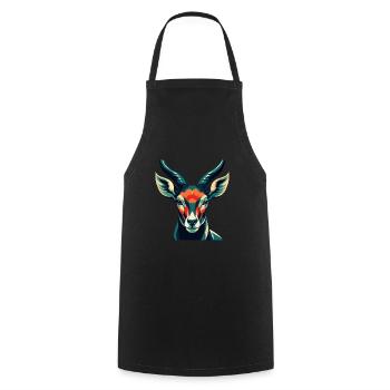 Antilope Zeichentrickfigur Buntes Haustier Tier - Kochschürze - Schwarz - Vorne - AI Model Male 185 dark (185cm)
