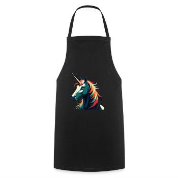 Licorne Dessin animé Personnage Animal de compagnie coloré - Tablier de cuisine - noir - Devant - AI Model Male 185 dark (185cm)
