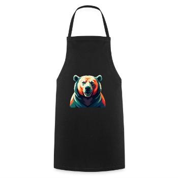 Eisbär Zeichentrickfigur Buntes Haustier Tier - Kochschürze - Schwarz - Vorne - AI Model Male 185 dark (185cm)