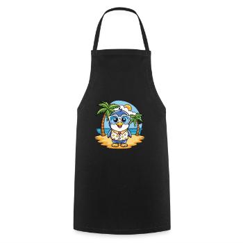 Penguin Funny Cartoon Summer Beach Sunglasses - Cooking Apron - black - Front - AI Model Male 185 dark (185cm)