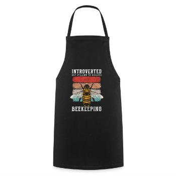 Ruche d’abeille apiculteur - Tablier de cuisine - noir - Devant - AI Model Male 185 dark (185cm)