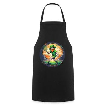 Saint-Patrick Shamrock Tennis - Tablier de cuisine - noir - Devant - AI Model Male 185 dark (185cm)
