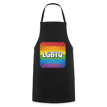 LGBTQ - Cooking Apron - black - Front - AI Model Male 185 dark (185cm)