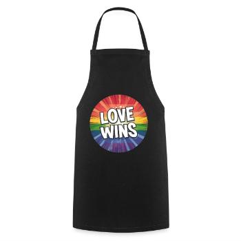 LGBTQ Love Wins - Kochschürze - Schwarz - Vorne - AI Model Male 185 dark (185cm)
