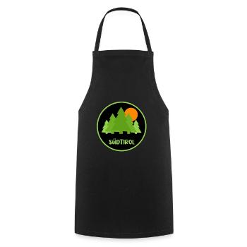 South Tyrol round, sunset - Cooking Apron - black - Front - AI Model Male 185 dark (185cm)